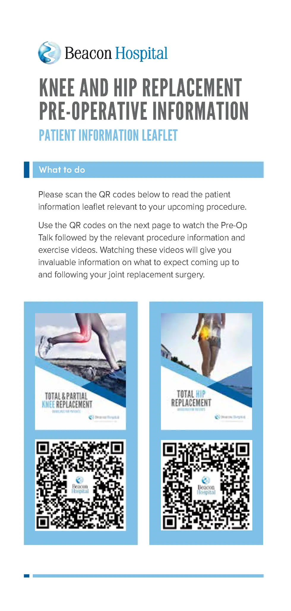 Beacon Hospital Knee and Hip Pre-Operative Information