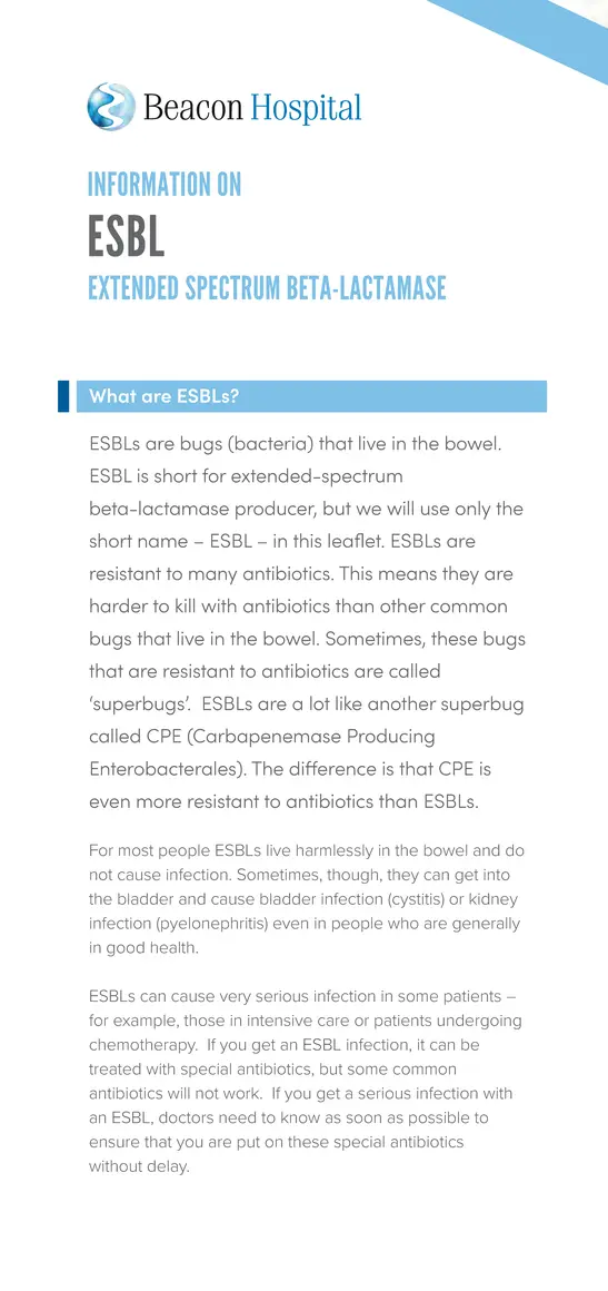 Information on ESBL